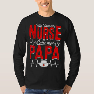 Camiseta Mens Minha Enfermeira Favorita Me Chama Papai Enfe
