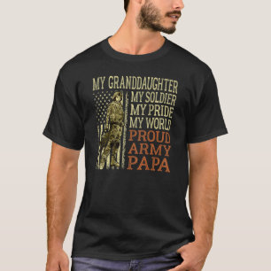 Camiseta Mens Minha neta Meu Soldado Hero Exército Orgulhos