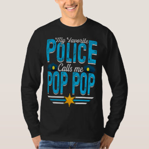 Camiseta Mens Minha Polícia Favorita Me Chama de Pop Pop do