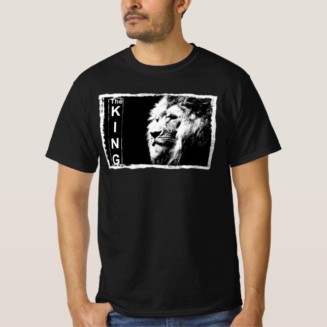 Camiseta Mens Modelo-Shirts Lion Face Elegante Preto (Frente)