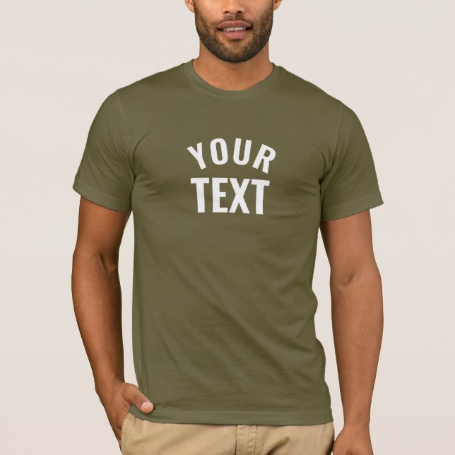 Camiseta Mens Moderno Bella+Canvas Exército Curto (Frente)