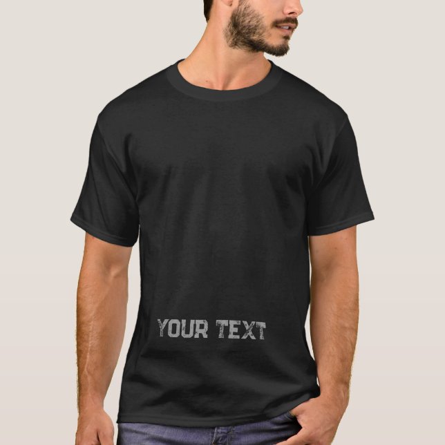 Camiseta Mens Moderno Modelo Personalizado Texto de Fonte e (Frente)