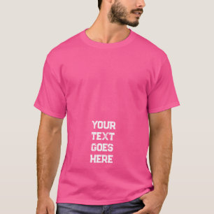 Camiseta Mens Moderno Modelo Uau Texto Rosa