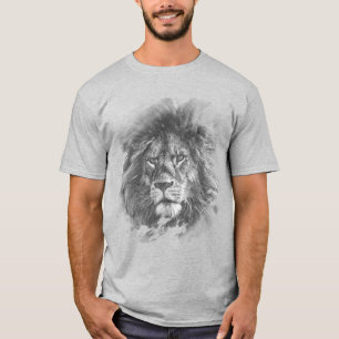 Camiseta Mens Moderno T Shirt Modelo Lion Face Pop