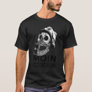 Camiseta Mens Moin Heet Dat Bi Uns Crânio Alemão Plano