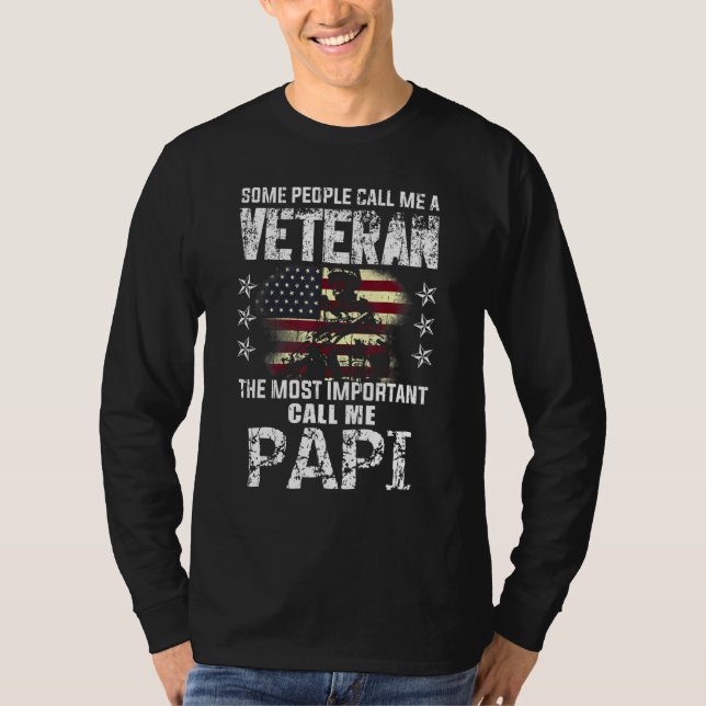 Camiseta Mens Most Important Call Papa Daddy American Proud (Frente)