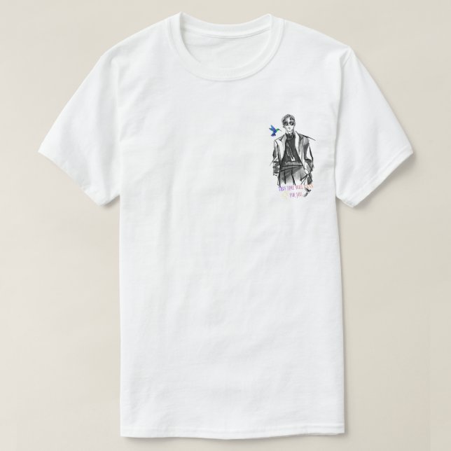 Camiseta mens Motivational Watercolor Art", (Frente do Design)