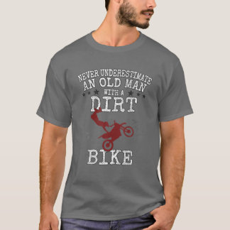 Camiseta Mens Motocross Nunca Subestima Um Velho Com