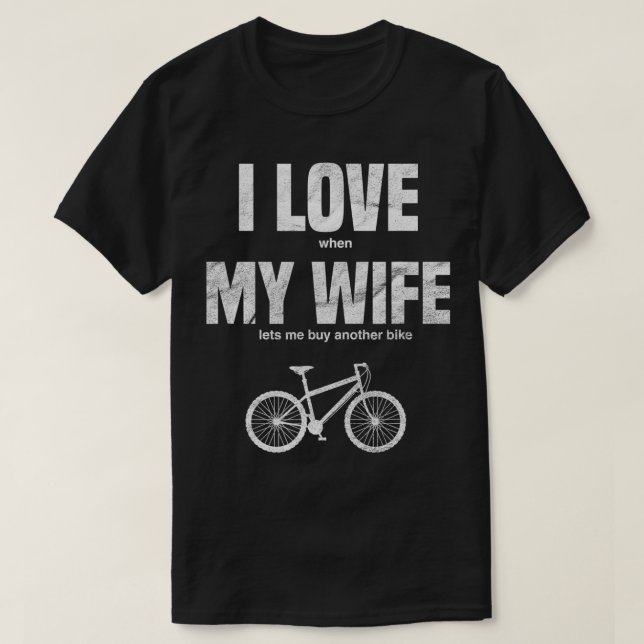 Camiseta Mens Mountain Bike Eu Amo Quando Minha Esposa Me D (Frente do Design)