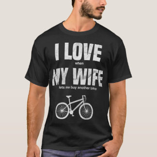 Camiseta Mens Mountain Bike Eu Amo Quando Minha Esposa Me D