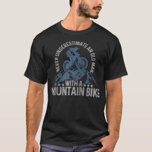 Camiseta Mens Mountain Bike Nunca Subestima Um Velho