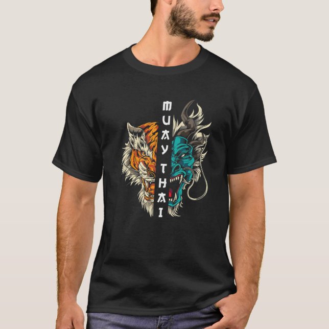 Camiseta Mens Muay Thai Dragon Tiger (Frente)