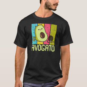 Camiseta Mens Mulheres Avogato Cat Avocado Aguacate Retro 1