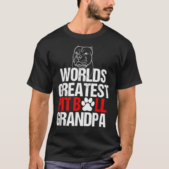 Camiseta Mens Mundos Maior Touro Touro Vovô Cachorro Dançan (Frente)