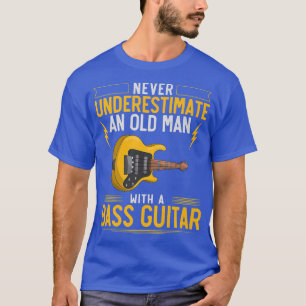 Camiseta Mens Música Aposentada Bass Guitarista Homens apos