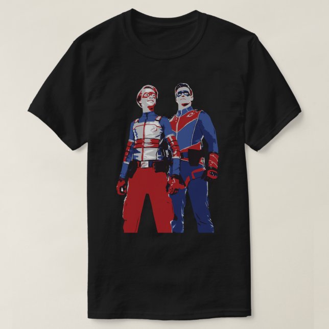 Camiseta Mens My Favorite Captain Man And Kid Danger Linear (Frente do Design)