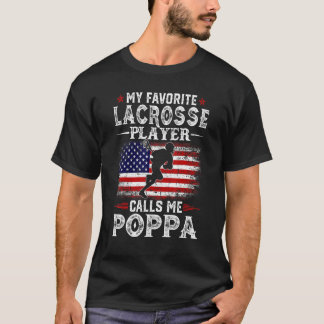 Camiseta Mens My Favorite Lacrosse Player Me Chama Poppa Us