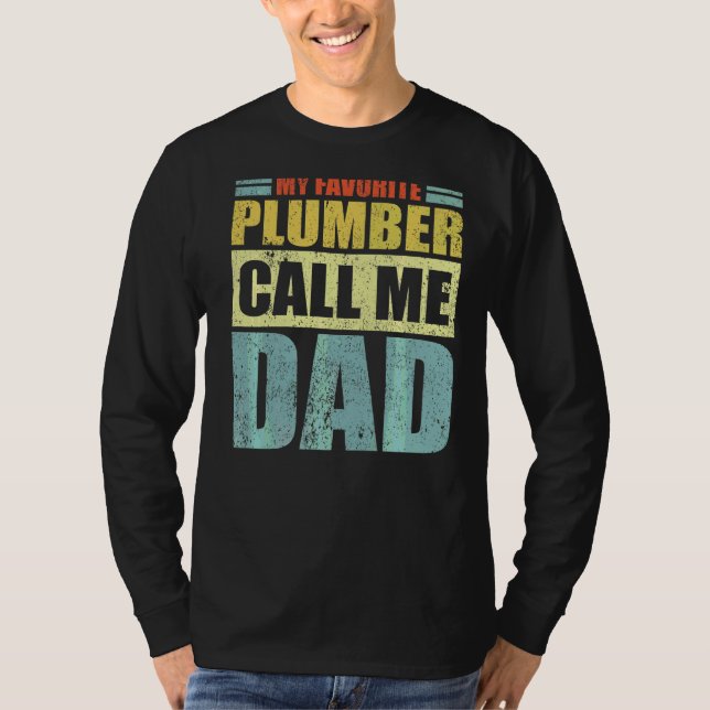 Camiseta Mens My Favorite Plumber Me Chama De Da do Pai Pai (Frente)