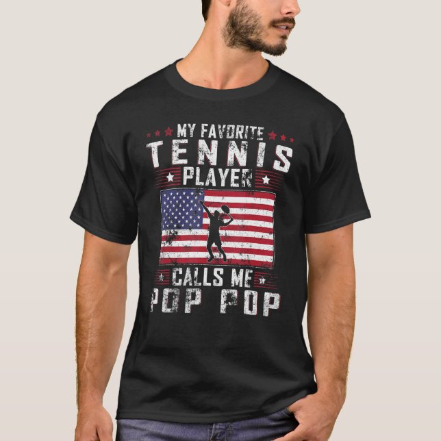 Camiseta Mens My Favorite Tennis Player Calls Me Pop Pop Fa (Frente)
