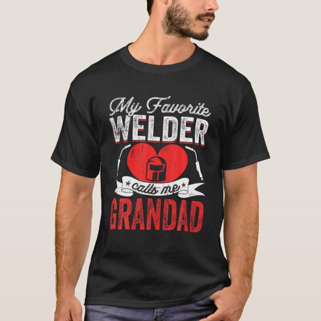 Camiseta Mens My Favorite Welder Calls Me Grandad Welding P (Frente)
