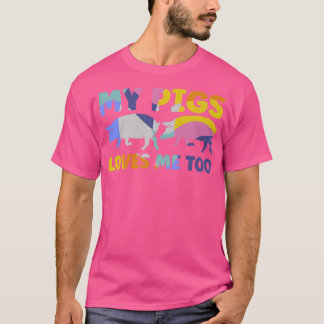 Camiseta Mens My pigs loves me too pigs Premium 