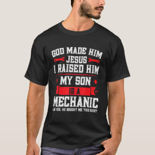 Camiseta Mens My Son É Um Pai Mecânico 1