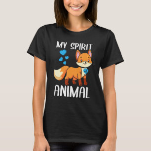Camiseta Mens My Spirit Animal Fox I Love Pai Heart Valenti