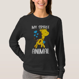 Camiseta Mens My Spirit Animal Giraffe I Love Pai Heart Val