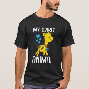 Camiseta Mens My Spirit Animal Giraffe I Love Pai Heart Val