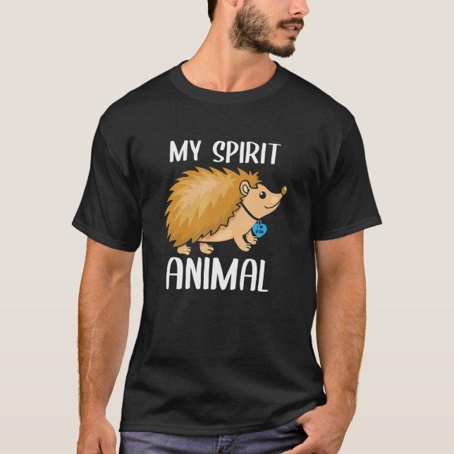Camiseta Mens My Spirit Animal Hedgehog I Love Pai Heart Va (Frente)