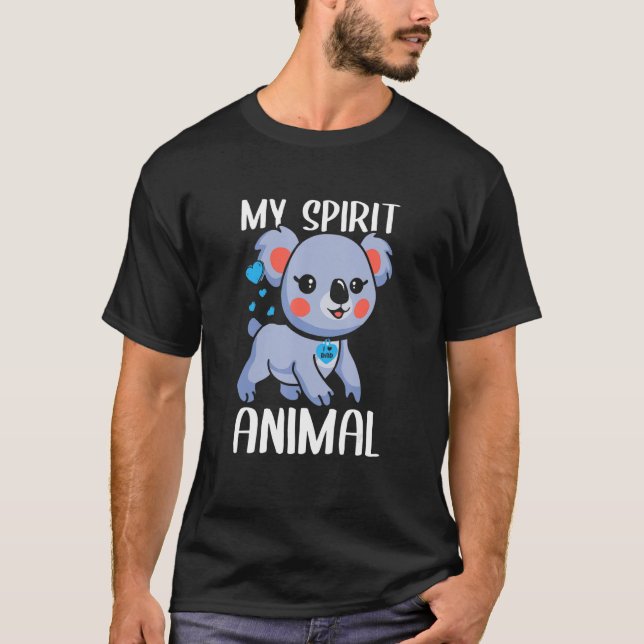 Camiseta Mens My Spirit Animal Koala Eu Adoro Pai Heart Val (Frente)