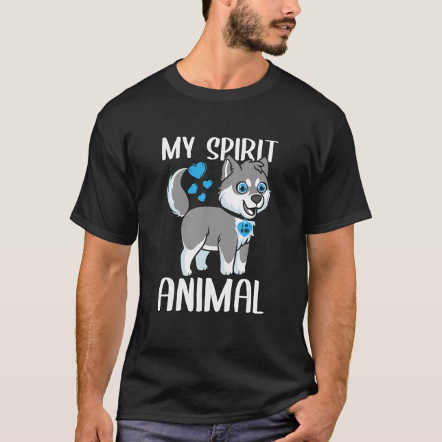 Camiseta Mens My Spirit Animal Rouco Dog I Love Pai Heart V (Frente)