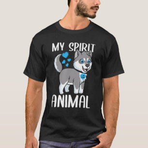 Camiseta Mens My Spirit Animal Rouco Dog I Love Pai Heart V