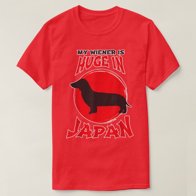 Camiseta Mens My Wiener É Enorme No Japão Hilarious Dachshu (Frente do Design)