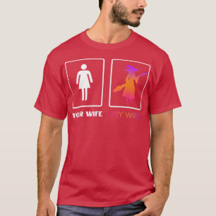 Camiseta Mens My Wife Witchcraft Lover Halloween Mariband W