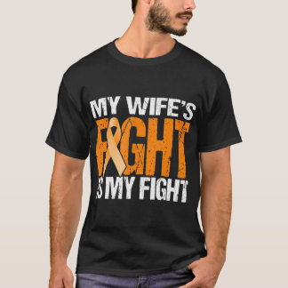 Camiseta Mens My Wife's Fight is My Fight Leukemia Awarenes