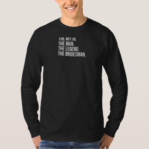 Camiseta Mens Myth. Cara. Lenda. Homem de Bridesman. Raglan