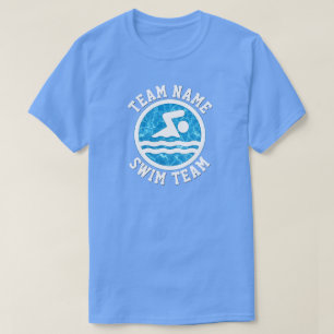 Camiseta Mens Nadando e Divisindo Equipe Personalizada Nome