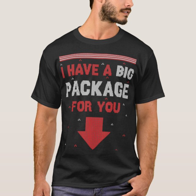 Camiseta Mens Naughty Xmas I Have A Big Package Inappropria (Frente)