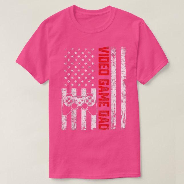 Camiseta Mens New Dad First Time Video Game Daddy Retro Ame (Frente do Design)