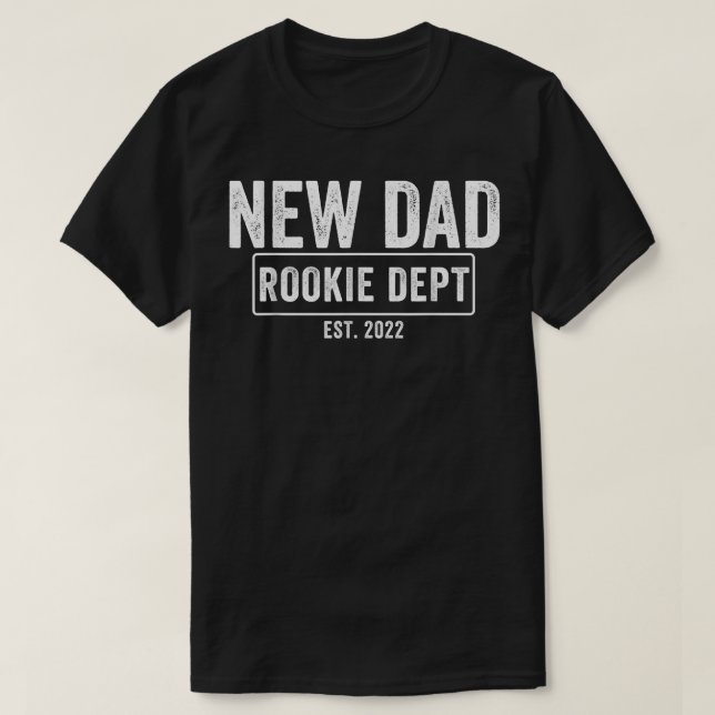 Camiseta Mens New Dad Rookie Dept Soon to be Dad New Father (Frente do Design)