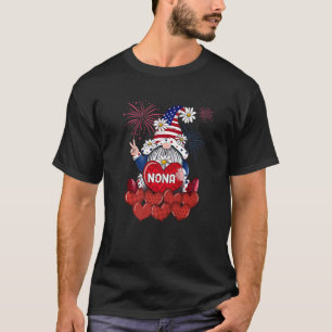 Camiseta Mens Nona Gnome ama Doce Coração Americano 4º de