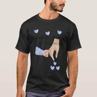 Camiseta Mens Novo Pai De Um Menino Segurando Mãos Com Um B