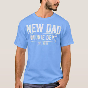 Camiseta Mens Novo papai Rookie Dept em breve será Pai Novo