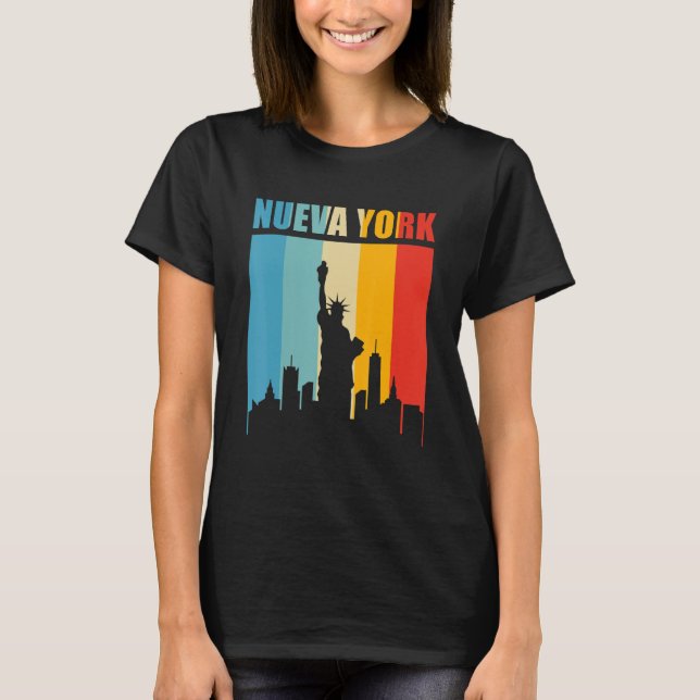 Camiseta Mens Nueva York Estilo Retro Estilo Vinta (Frente)