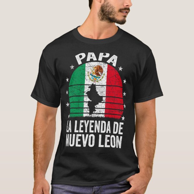 Camiseta Mens Nuevo Leon Papa Pai mexicano Nuevo Leon Padre (Frente)
