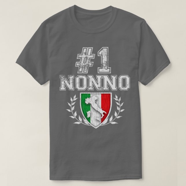 Camiseta Mens Número Um Avô Não Italiano  (Frente do Design)