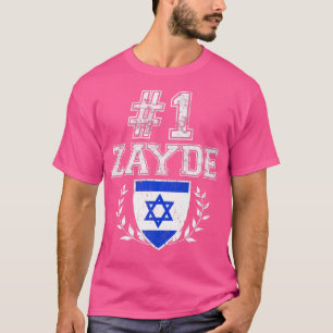 Camiseta Mens Número Um Zayde Hebraico Avô Iídico 