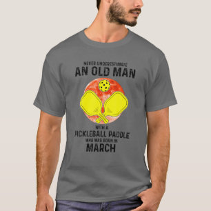 Camiseta Mens Nunca Subestimam O Velho Com Pickleball P