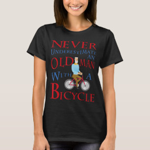 Camiseta Mens Nunca Subestimam Um Velho Com Uma Bicicleta